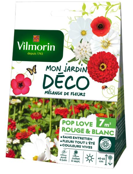 Mélanges de fleurs - Pop Love Rouge & Blanc - 7 m² - Mélange de fleurs - face recto